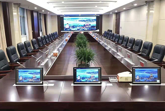 چین اتاق کنفرانس دسکتاپ مانیتور ال سی دی مانیتور مکانیسم بلند کردن میکروفون صوتی نمایش LED سیستم نمایش LED تامین کننده